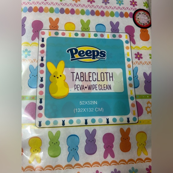 PEEPS by Just Born Wipe CleanTablecloth Square 52”x52” New in Package - Picture 2 of 5
